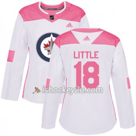 Dame NHL Winnipeg Jets Trøje Bryan Little 18 Adidas 2017-2018 Hvid Lyserød Fashion Authentic